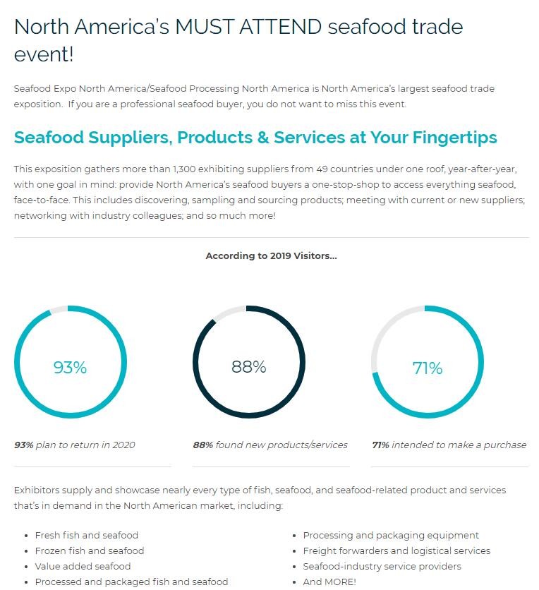 美国波士顿水产海鲜及加工展览会 Seafood Expo North America